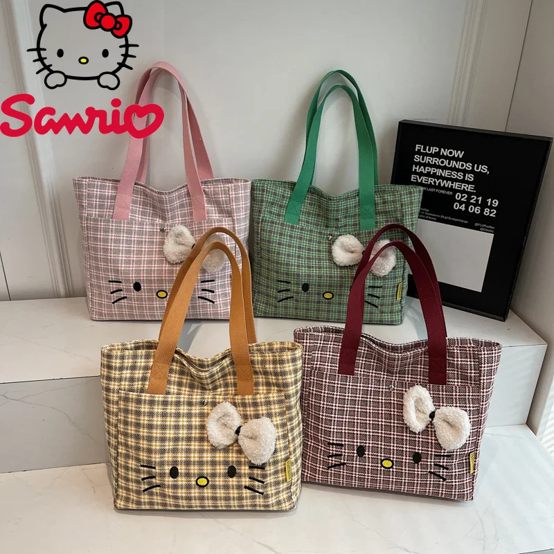 

Hello Kitty 2026 New Women's Handbag Fashion High Quality Girls Shoulder Bag Small Fresh Versatile Women's Shopping Storage Bag