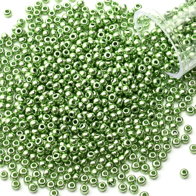 12 Gramm/Röhre, 2 mm, metallische Rocailles, japanische runde Glas-Rocailles für DIY-Handarbeit, Kleid, Schmuck, Nähen, 1200 Stück – Detail 11