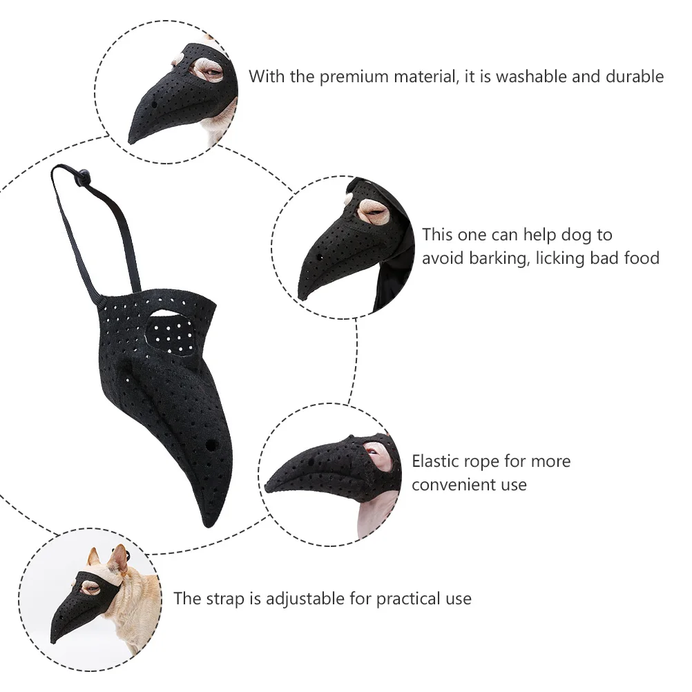 

Adjustable Pet Beak Muzzle Felt Cover for Small Dog Cat Breathable Halloween Costumes Mouth Guard Anti Fog Practical Use Pet