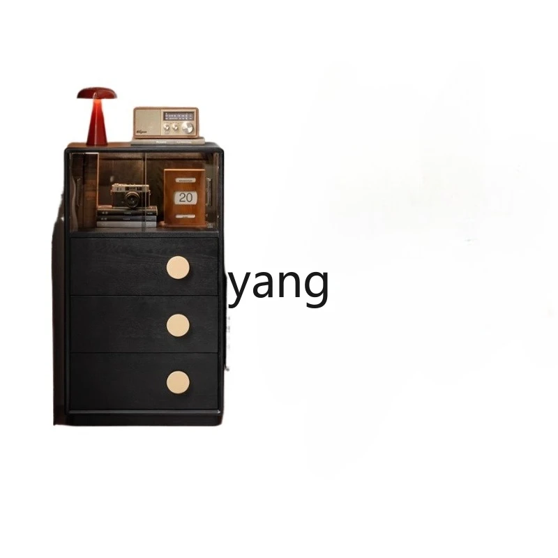 

TGF solid wood side cabinet, antique locker in living room, retro bedside table for home use