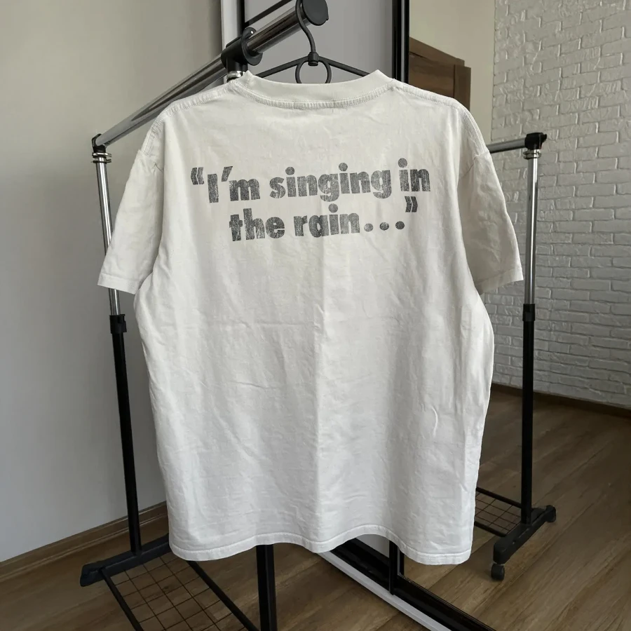 A Clockwork Orange Stanley Kubrick 'I'M Singin In The Rain' Promo Washed T-Shirt Y2K Style Underground Print Loose Retro Summer