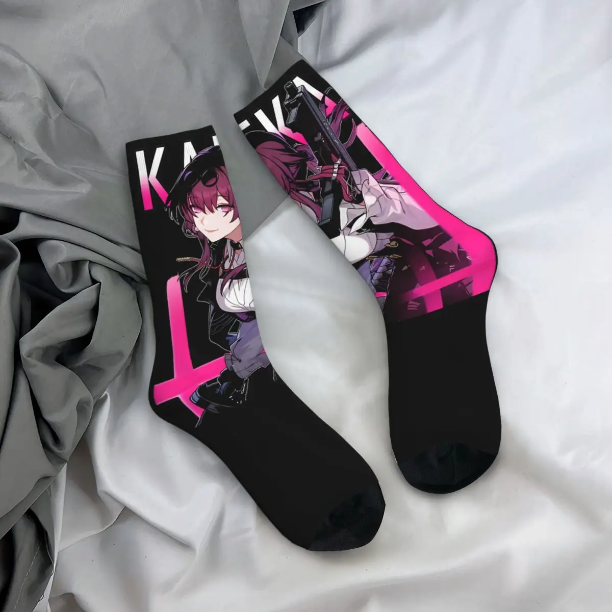 Fashion Kafka Honkai Star Rail Basketball Socks Game Anime Polyester Long Socks for Unisex Sweat Absorbing