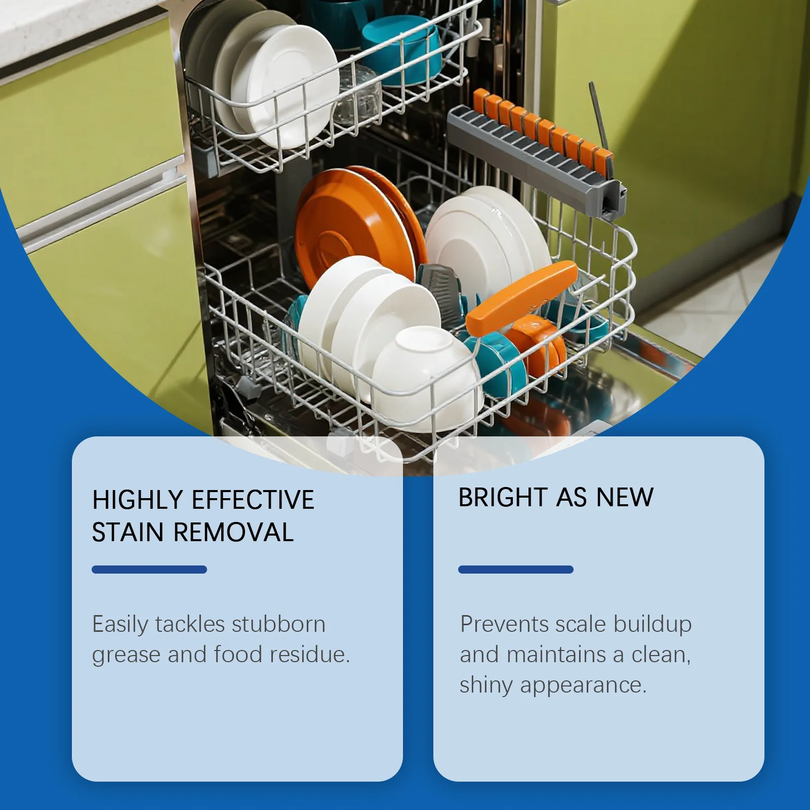 Dishwasher cleaner for deep cleaning, odor removal, maintenance, universal for all models, no watermark after washing