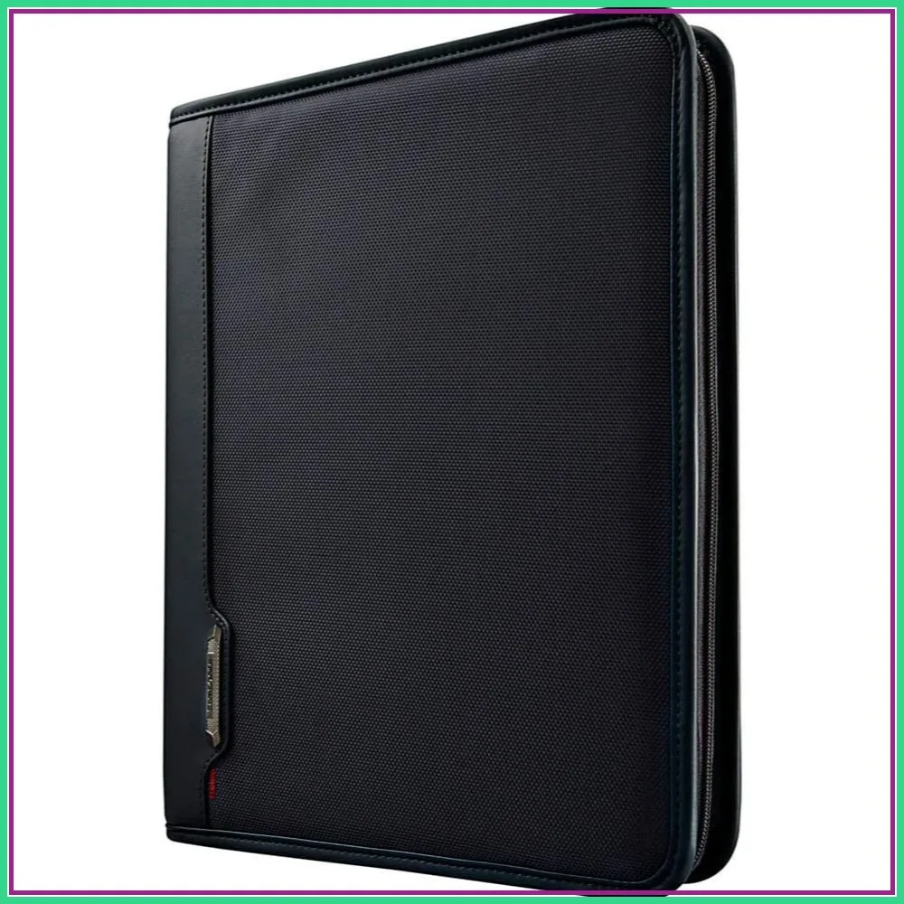 

Professional Business Portfolio Organizer for Documents, Tablet, and Accessories - Leather-like Portfolio with Zipper Closure