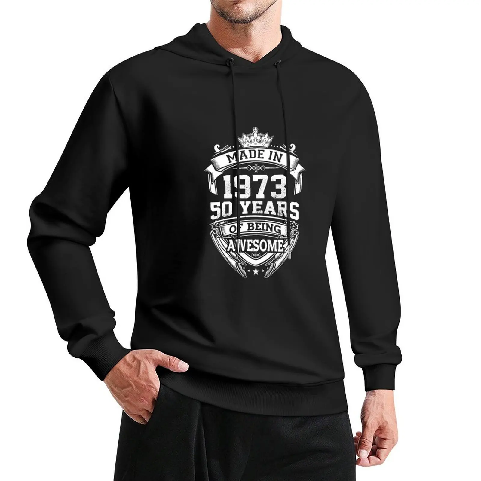 

Made In 1973 50 Years Of Being Awesome Pullover Hoodie autumn clothes mens clothes japanese hoodie