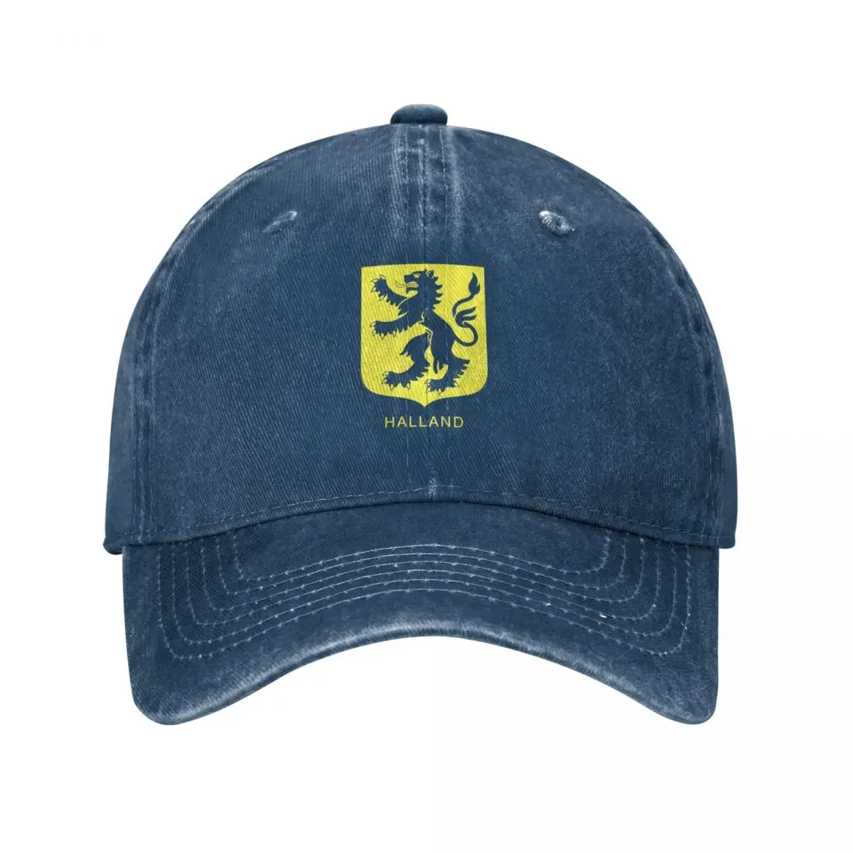 Livid Silver Lion, the Coat of Arms of Halland, Sweden, Yellow Print (Svenska Landskap) Baseball Cap