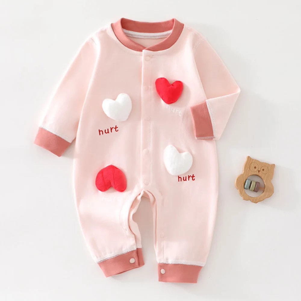 Baby Girls Romper Long Sleeve Cotton Cute Pattern Letter Print Spring Autumn Newborn Baby Boy Clothes Daily Infant Jumpsuit