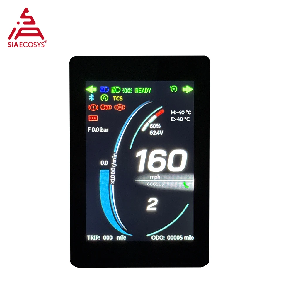 Portable SCJ3500 Waterproof Motorcycle Dashboard Speedometer Display Screen With Tire Pressure Sensor Programmable Tachometer