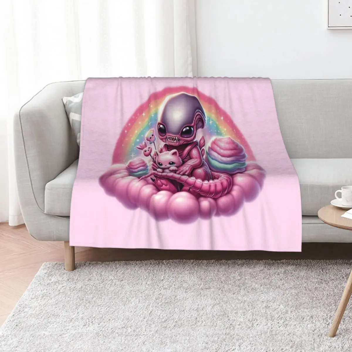 Baby Xenomorph Throw Blanket Moving Fashion Sofas Thin Furrys Decorative Sofa Softest Blankets