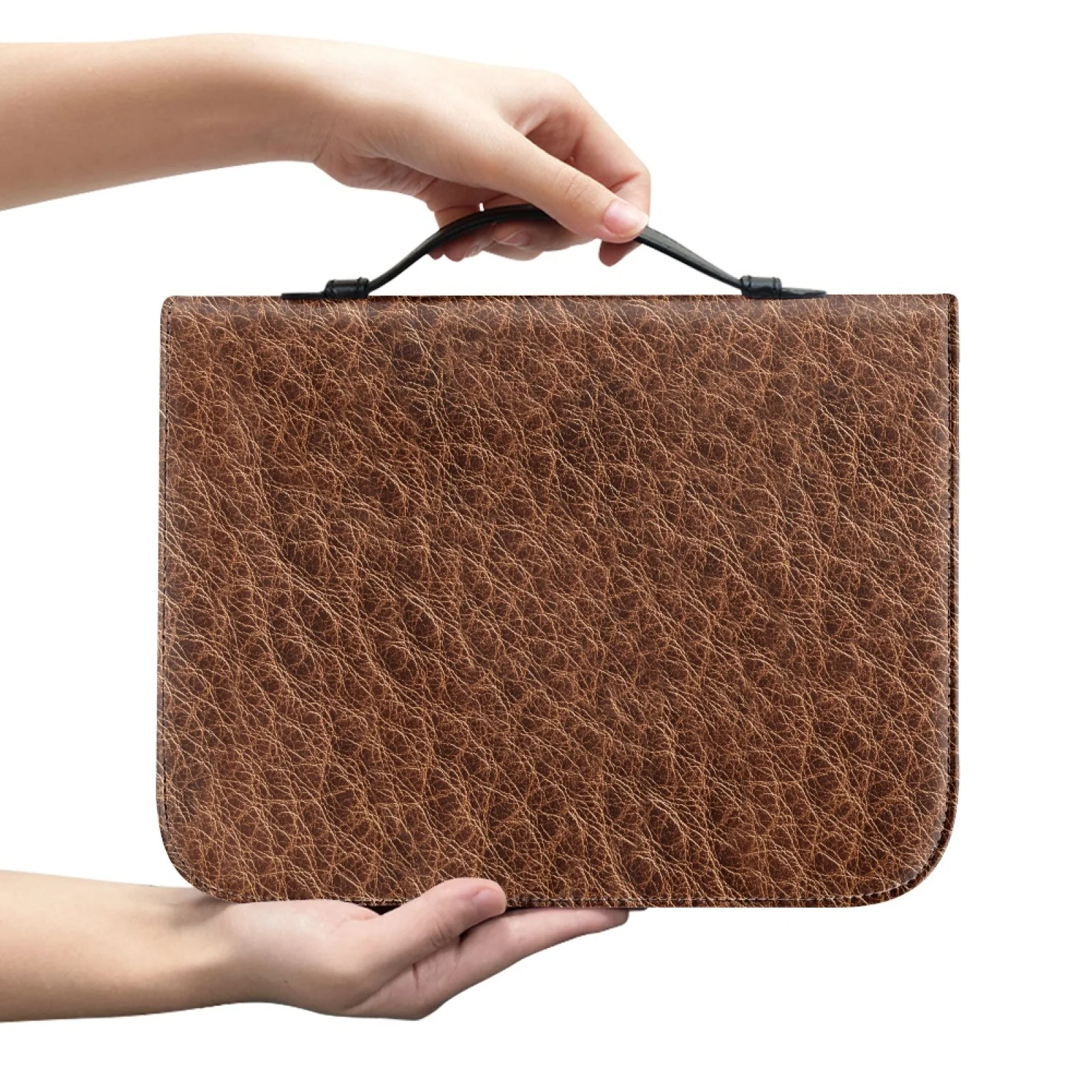 PENSTROLL Brown Leather Pattern 2026 Collection Bible Carrying Case for Women Protective Bible Cover Case