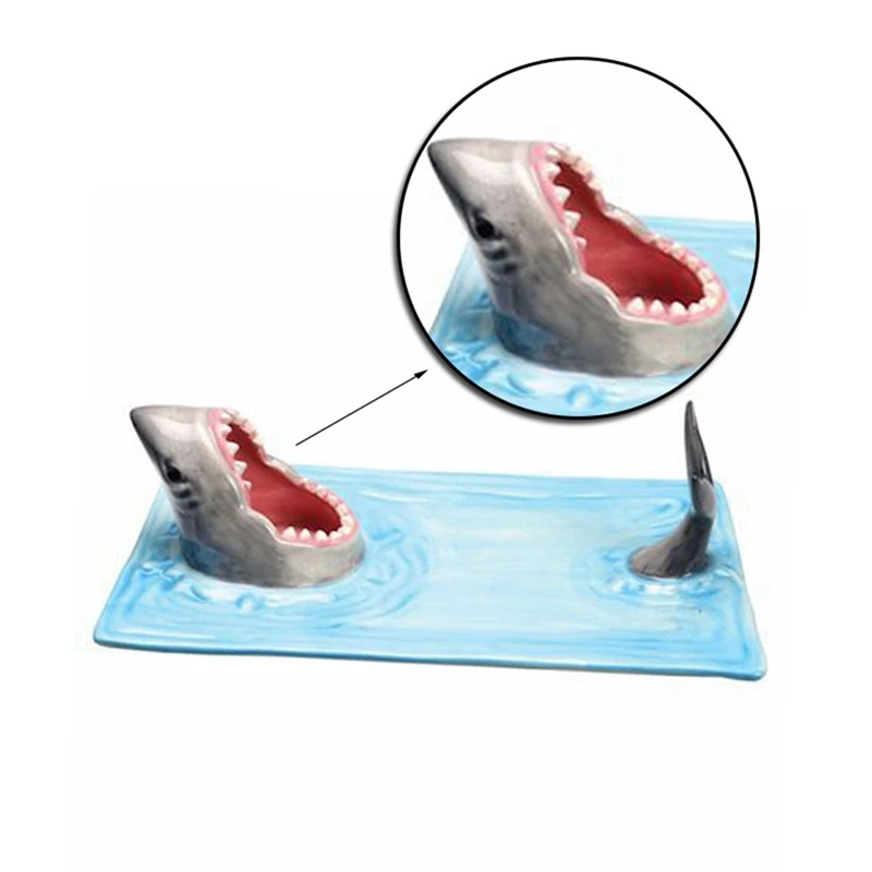 Ceramic Sushi Plate, Sharks Shape Rectangle Cheese Board Dining Table Kitchen Decoration