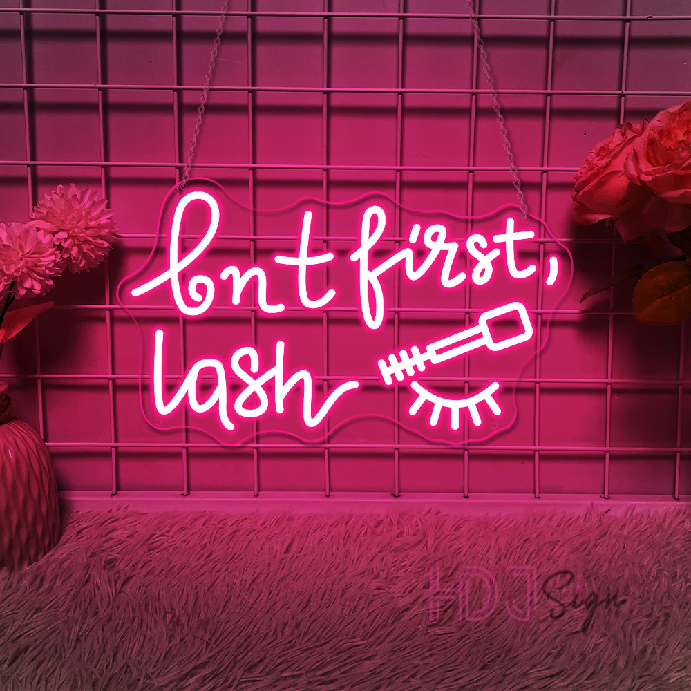 Но First Lash Neon Led Sign Lashes Beauty Solon Wall Art Room Decor Неоновые светодиодные фонари USB Shop Украшение для деловых Фото №4