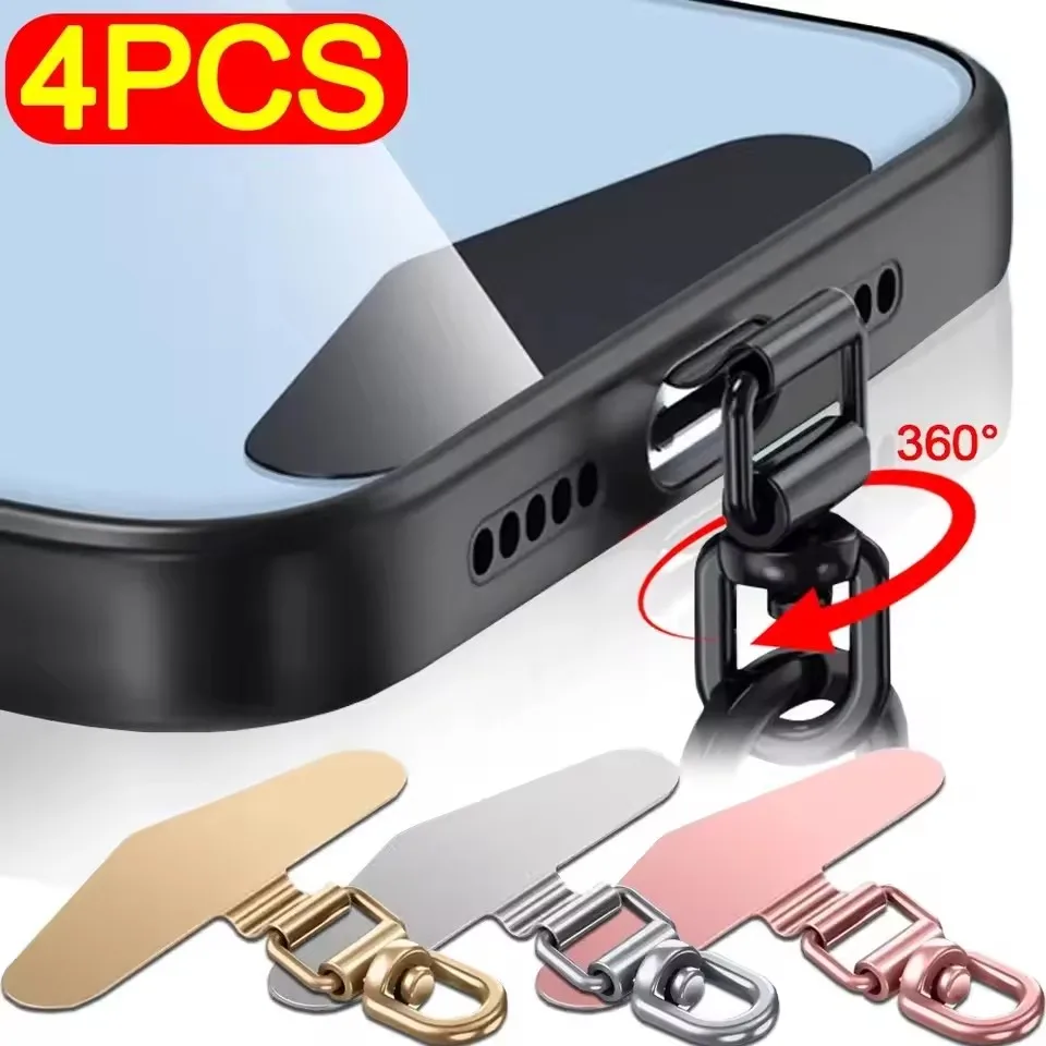 Mobile Phone Lanyard Gasket Rotatable Metal Mobile Phone Safety Straps Tether Tab Card Ultra Thin Stainless Steel Replacement