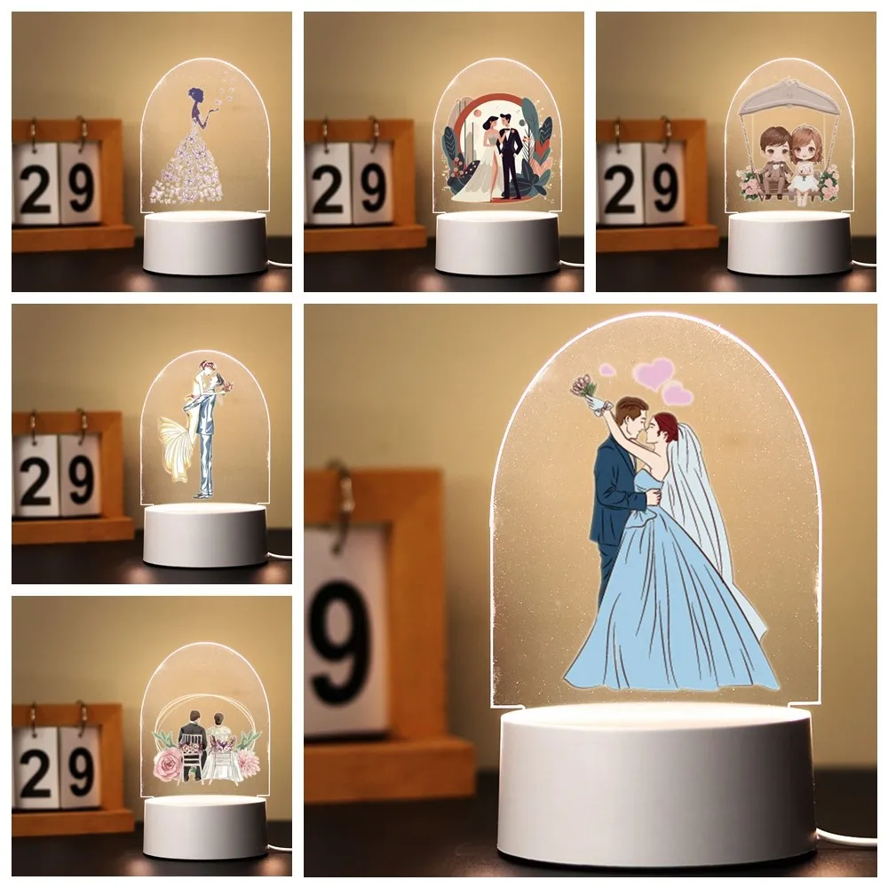 Valentinstag Hochzeit 3d visuelles Acryl führte für Liebes zimmer Dekor die Freundin Liebhaber überraschendes Geschenk