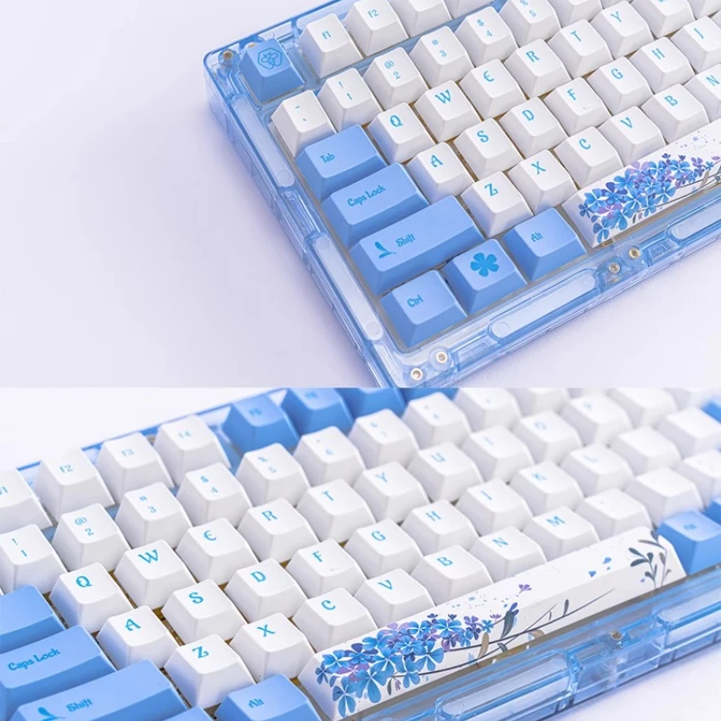 

Механическая клавиатура Miel M75 Blue Flurry, трехрежимная беспроводная Bluetooth 2,4G, горячая замена, RGB Gateron Pro 3,0, переключающая клавиатура