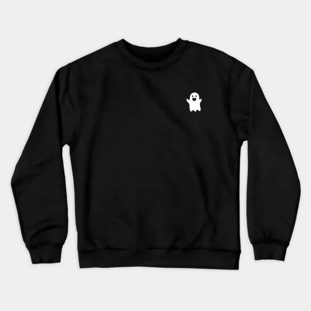 

Autumn and Winter Style Minimalist Halloween Ghost Graphic Cotton Crew Neck Sweatshirt Versatile and Loose