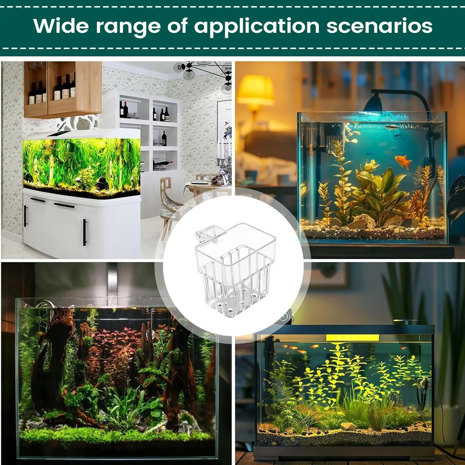 Fish Tank Fixed Basket Wall mounted Planting Hanging Baskets Aquatic Plant Holder Transparent Visible Hydroponic Fixed Basket - view 6