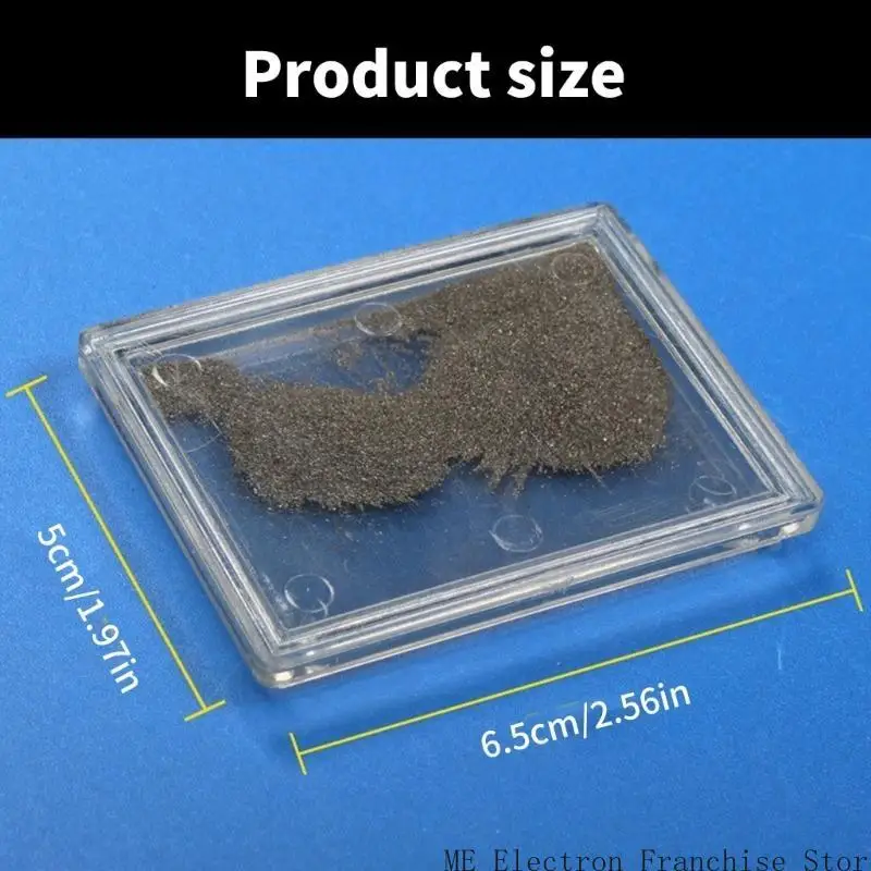 T5EA Presentaciones polvo hierro magnético en caja Magnetismo Experimento Herramienta enseñanza para demostración