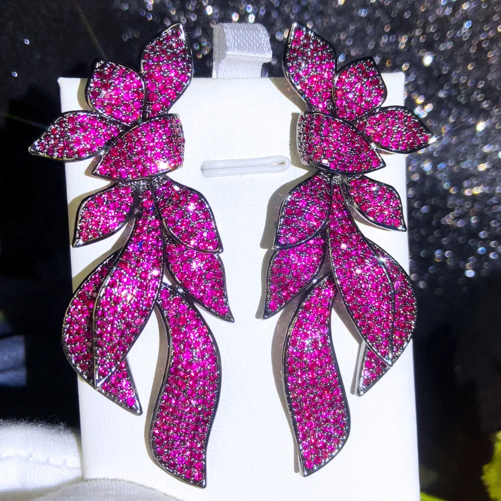 

Kellybola Korea Trendy Blue Stone Pendant Earring For Women Accessories Full Cubic Zircon Earrings Pendientes Mujer Moda Gift