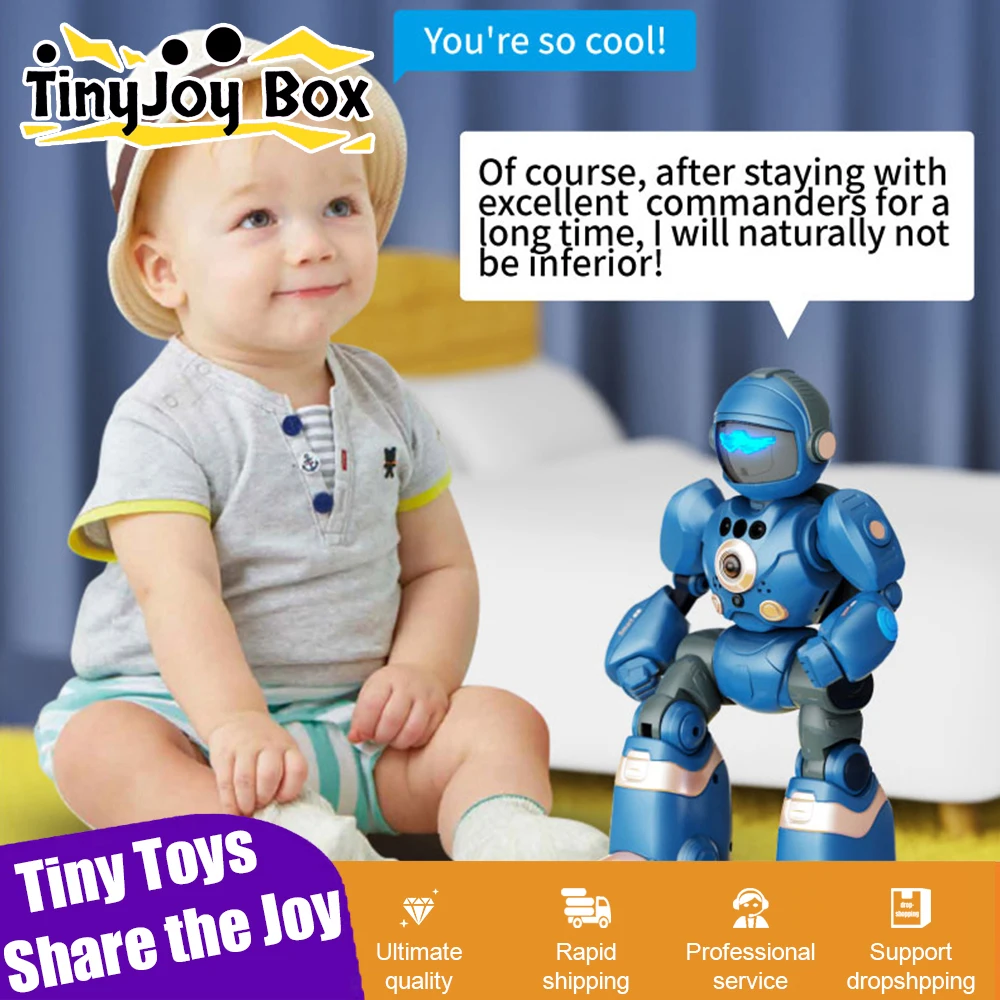 Robots RC 2,4G diálogo de voz inteligente robótica humanoide inteligente novedad juguetes educativos robóticos para niños regalos