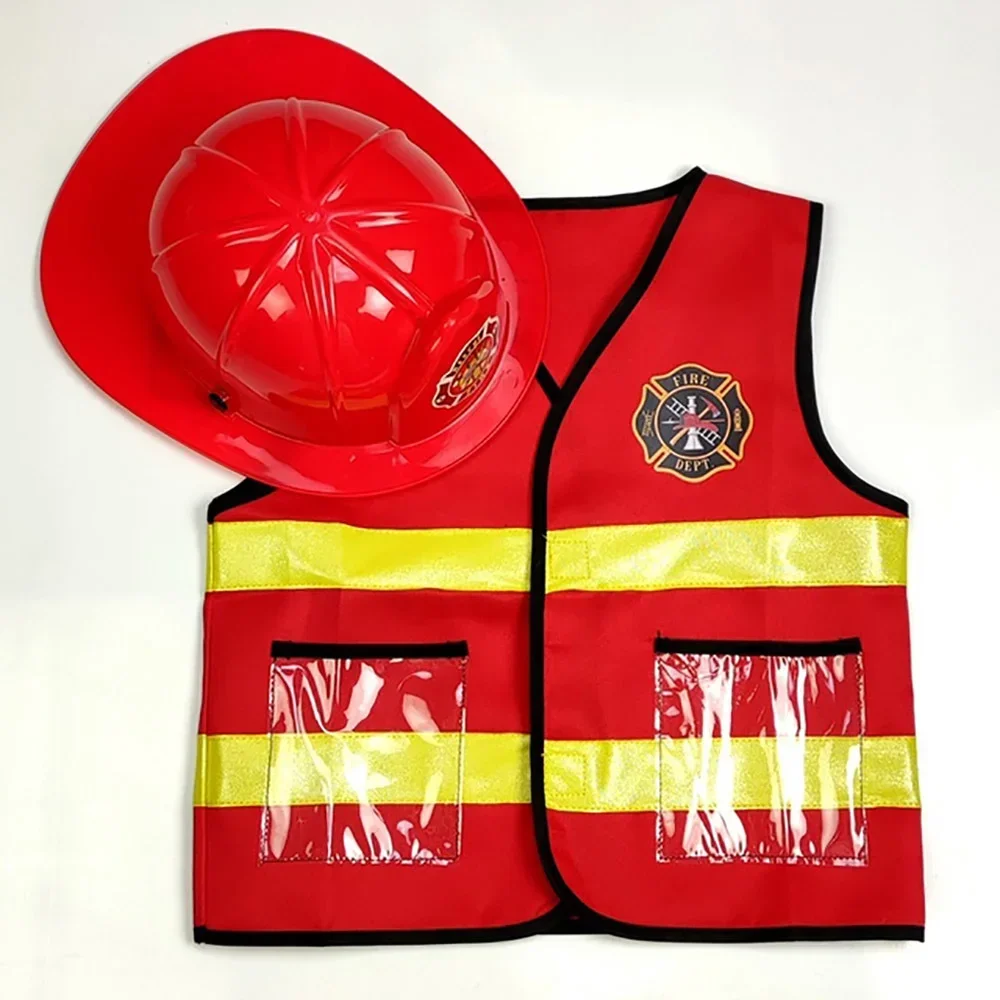 

Firefighter Cosplay Little kid Fireman Firemen Costume Uniform Carnival Party Stage Performance Costumes Birthday Gift