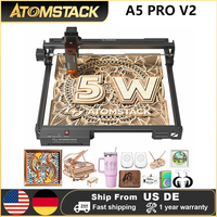 ATOMSTACK A5 Pro V2 Laser Engraving Wood Leather Metal Acrylic Mini CNC Router Printer Carving Desktop Cutter 410*380mm Engraver