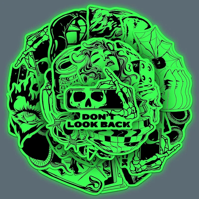 20 Luminous Trend Graffiti Stickers Cross-border Cool Fashion Waterproof Decorative Luggage Computer Luminous Stickers