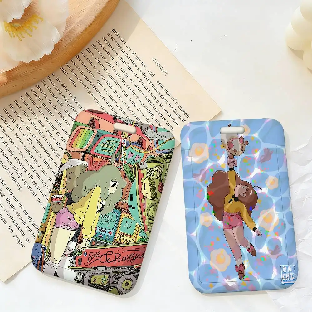 Animated Series Bee And Puppycat Credential Badge Holder Card Holders Student Campus Lanyard Cards Holder Neck Straps For Gift