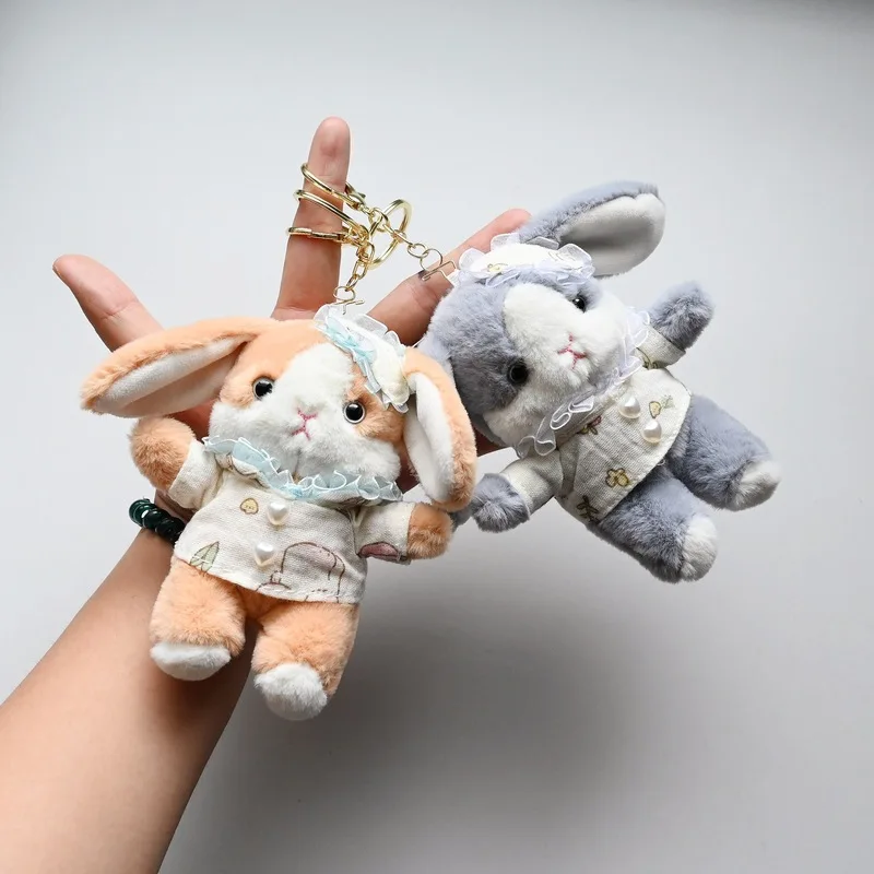 かわいい着せ替え寝ているウサギのぬいぐるみおもちゃバックパックぬいぐるみペンダントキーホルダーソフト漫画ぬいぐるみおもちゃかわいいギフト