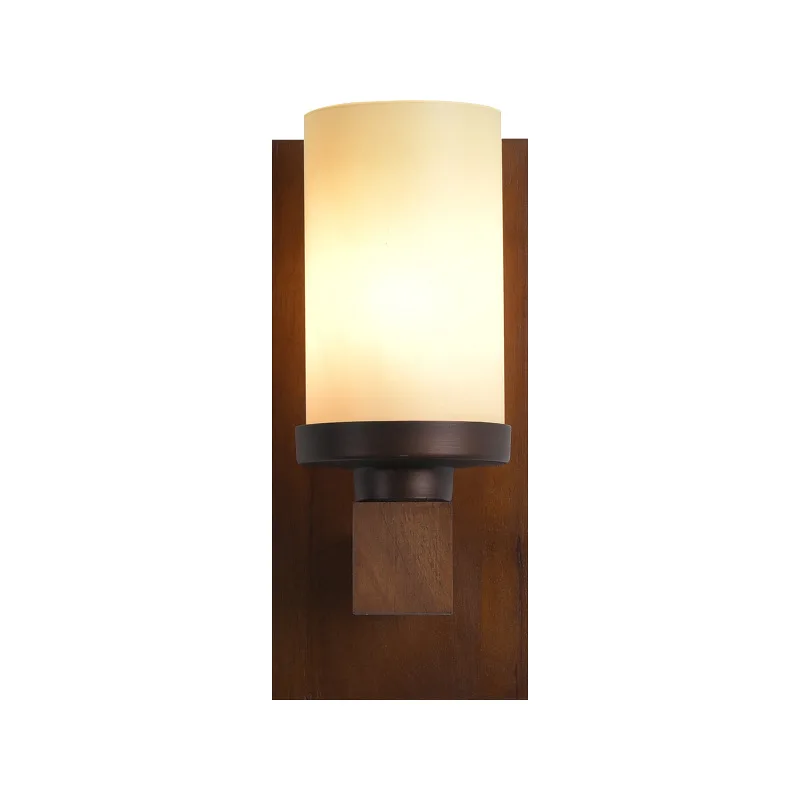 

American country solid wood wall lamp living room dining room bedroom corridor staircase cloakroom wood wall lamp