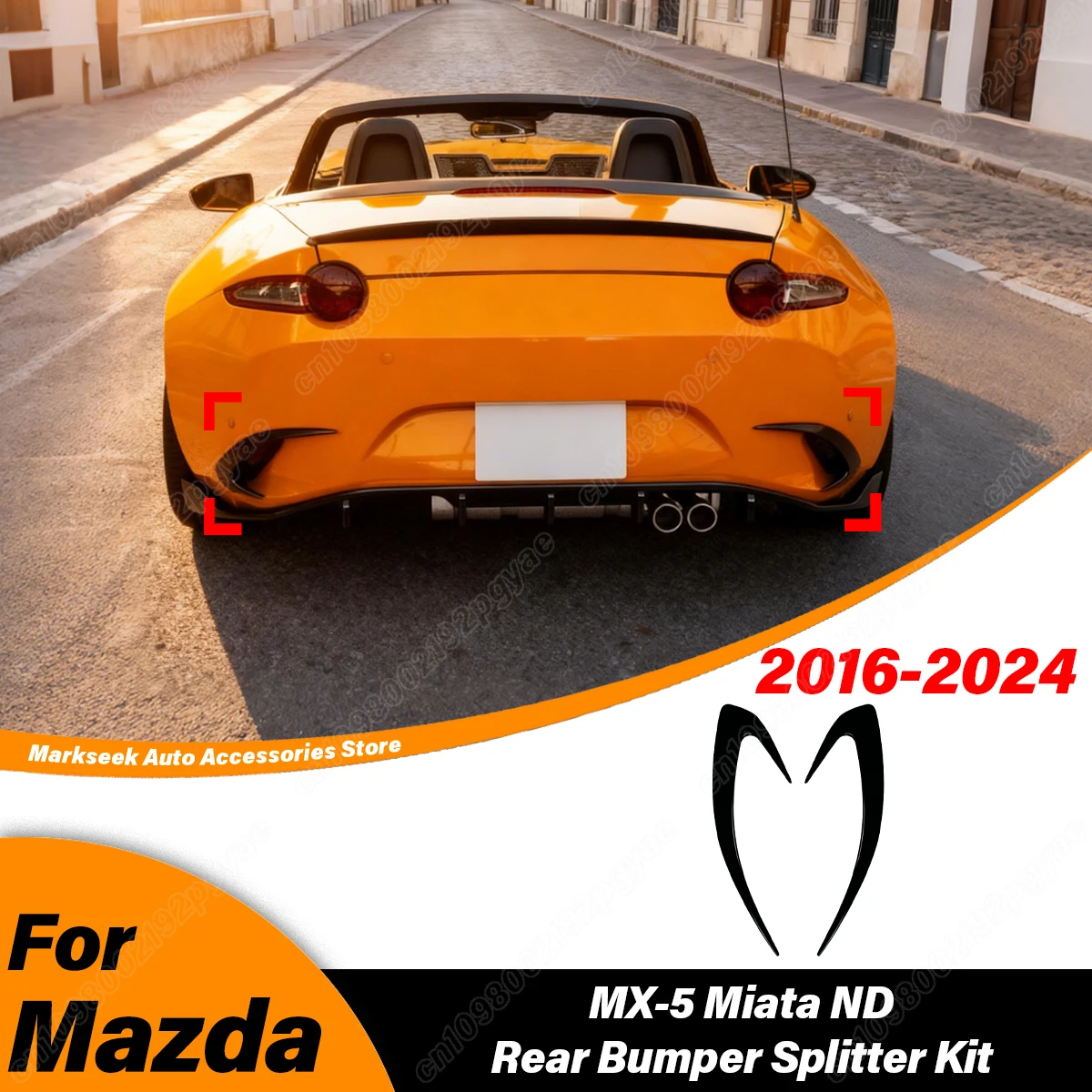 

For Mazda MX-5 Miata ND 2016 2017 2018 2019 2020 2021 2022 2023 2024 Car Rear Bumper Splitter ABS Spoiler Body Modification Kit