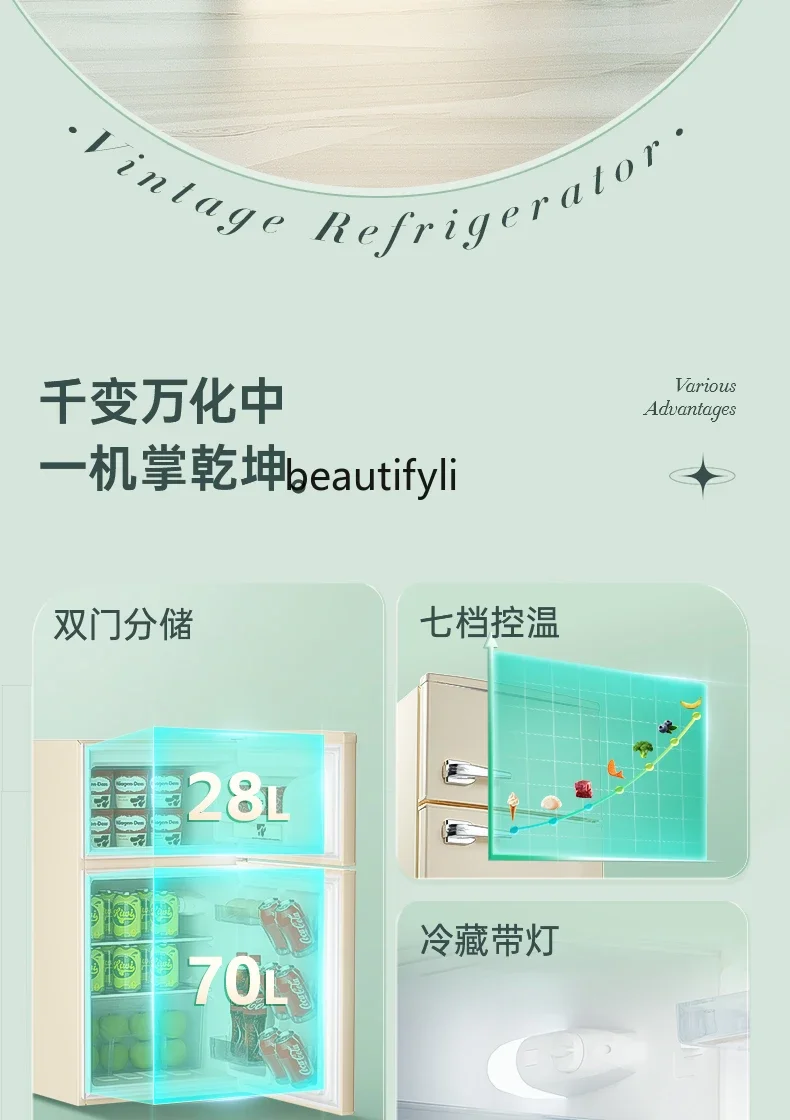 A61 من الدرجة الأولى الموفرة للطاقة المنزلية الصغيرة عنبر التبريد الموفرة للطاقة والتجميد باب واحد ومزدوج الرجعية #4