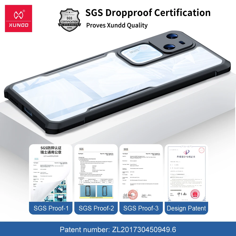 Xundd для VIVO V40E IQOO Z9S, чехол с подушкой безопасности, защита камеры с защитой от падения, акриловая и ТПУ, ультрапрозрачный защитный чехол для телефона
