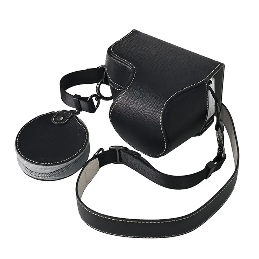 Palm Print PU Leather Camera Bag Case for Sony ZVE10 Mark II M2 ZVE10II Battery Opening Cover With Strap