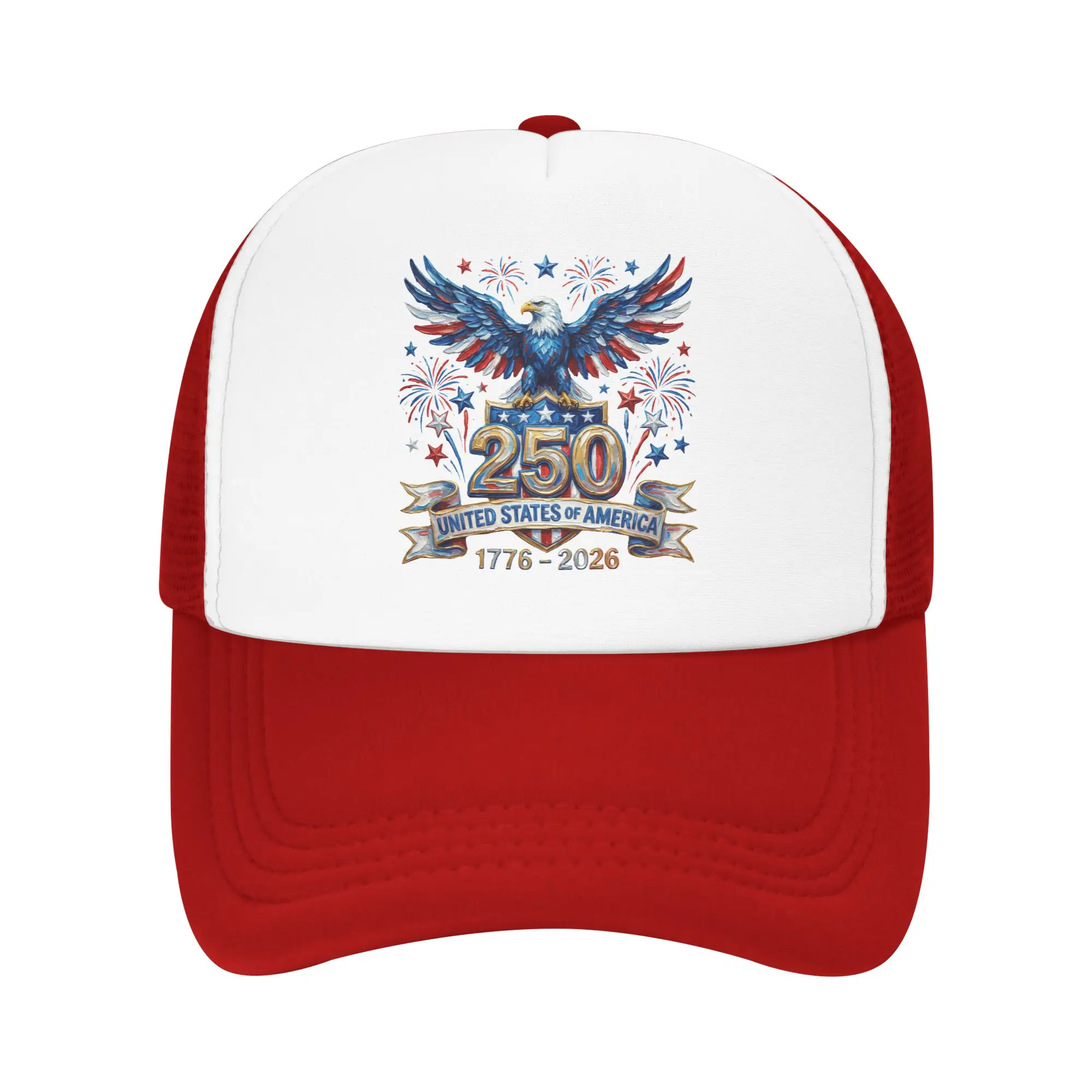 250 Years of Freedom 1776-2026 Eagle Mesh Baseball Caps Unisex Sun Hat Independence Day Dad Hat Adjustable Summer Trucker Caps