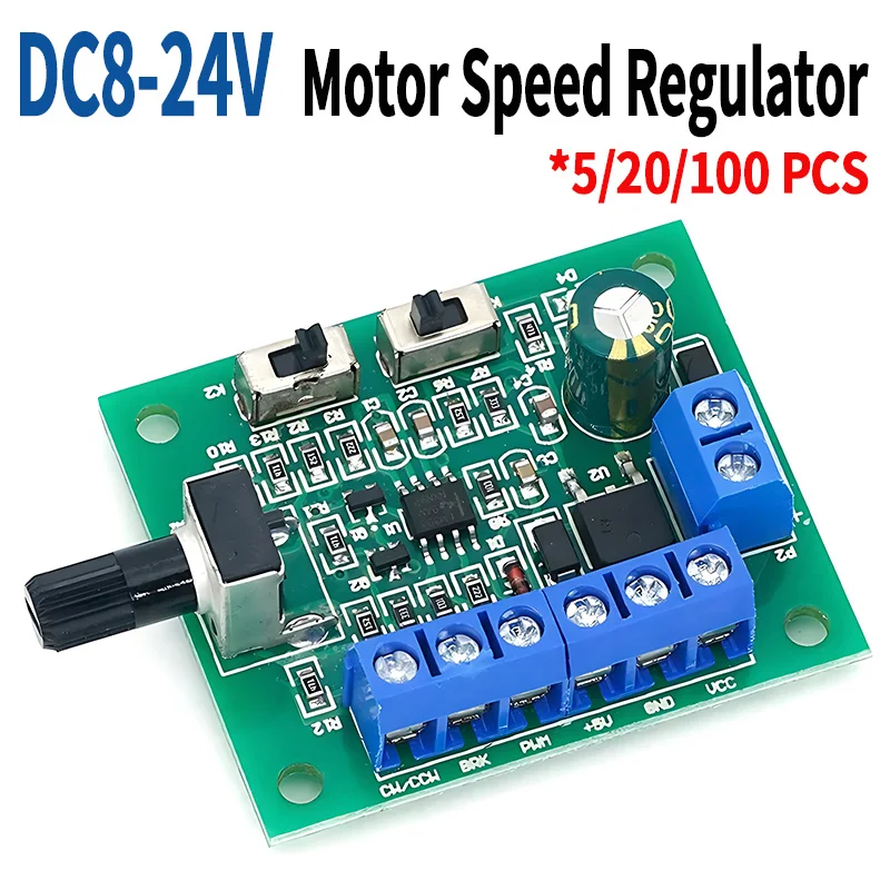 8-24V Brushless DC Motor Speed Controller Driver PWM Speed Control Board Pinpoint Regulator Forward and Backward Control 18KHz