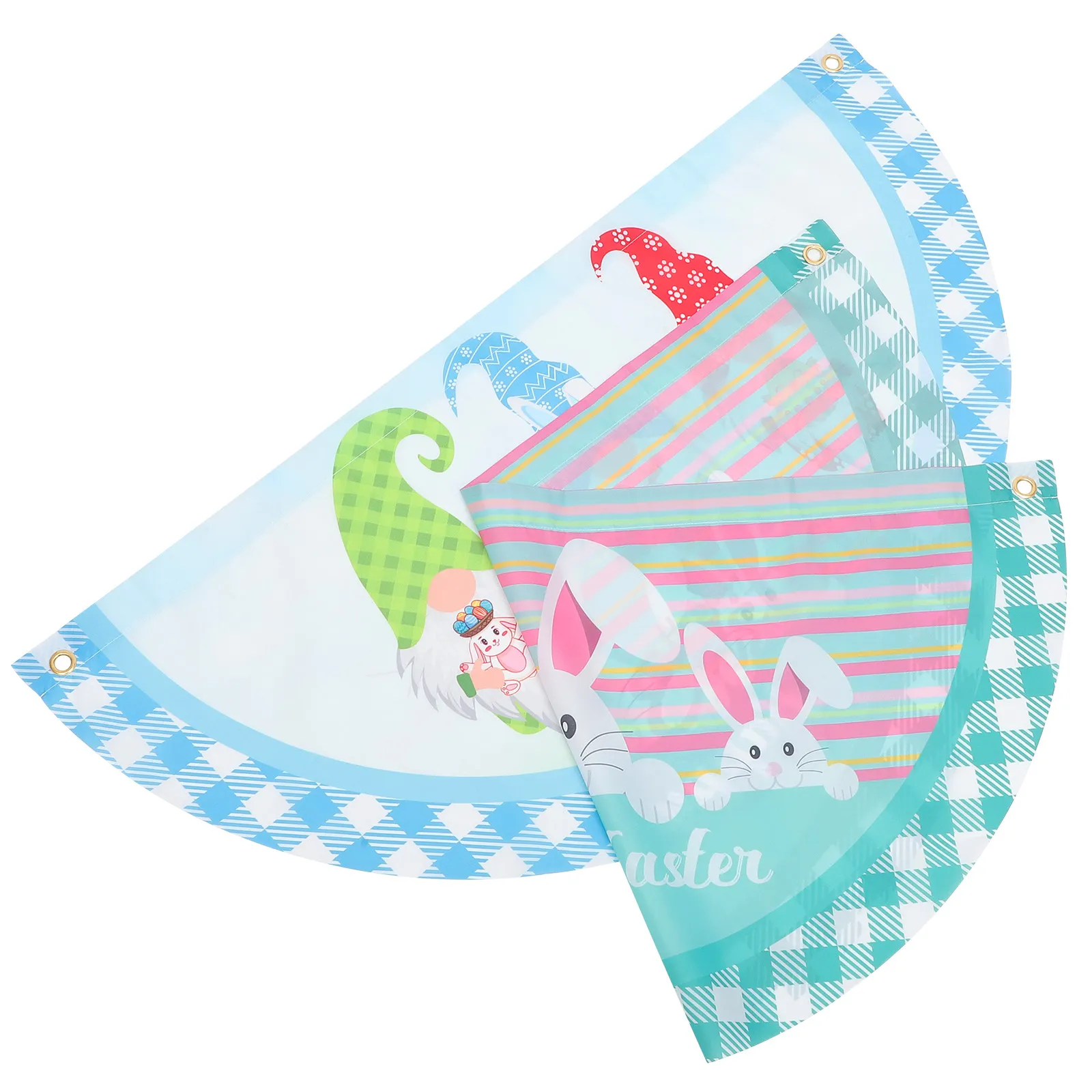 

2 шт. пасхальных полукруглых флагов-вымпелов, прочные декоративные элементы для улицы и дома, для двора, балкона, веранды, создания весенней атмосферы