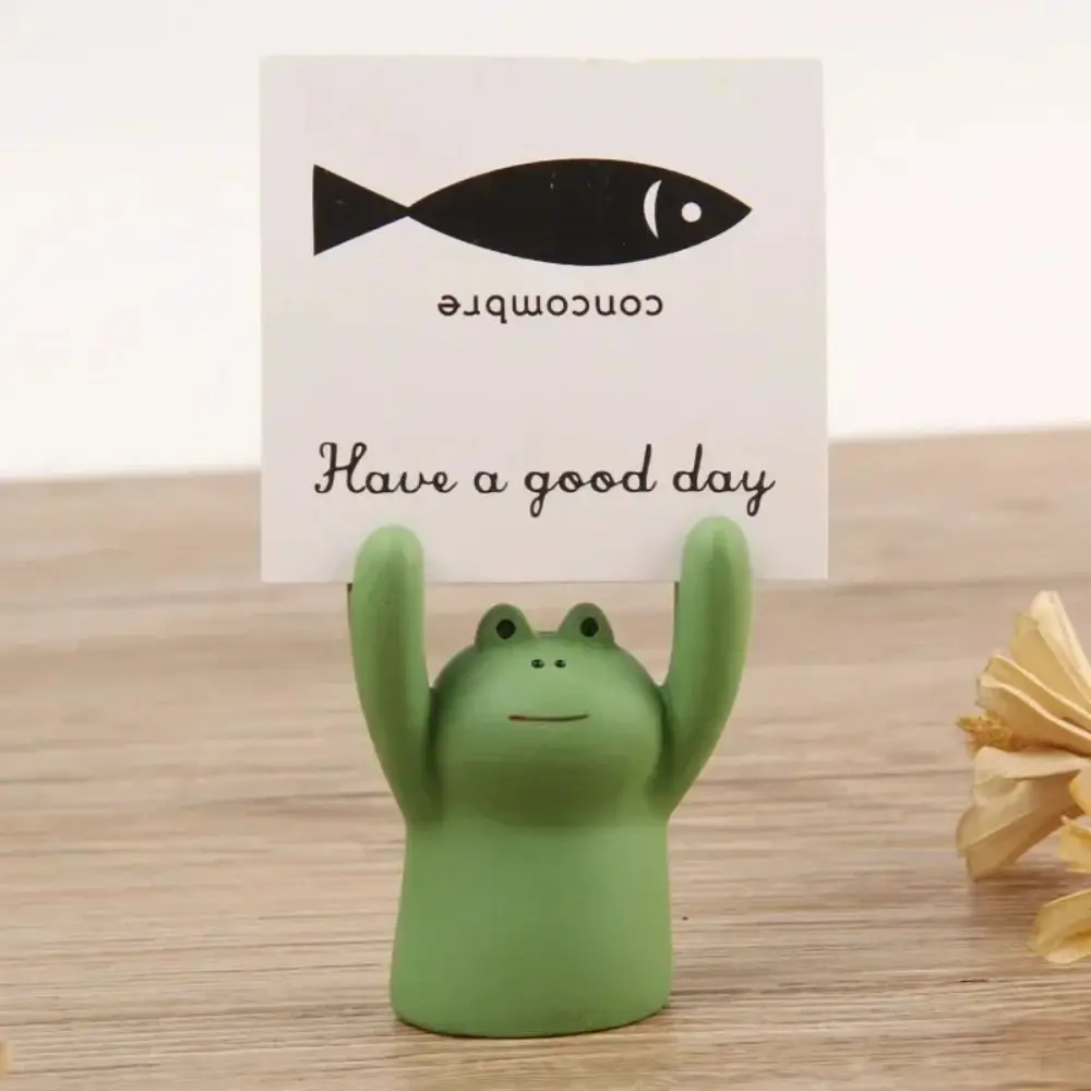 جميل رسالة سطح المكتب مذكرة حامل قصاصة صورة الباندا اليد رفع بطاقة كليب الضفدع الحيوان على شكل صور الواقف كليب الديكور #1