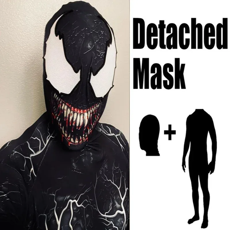 Новый Хэллоуин для взрослых и детей Venom Symbiote Spidycosplay костюм боди Zentai второй кожаный костюм мужской вечерние комбинезон