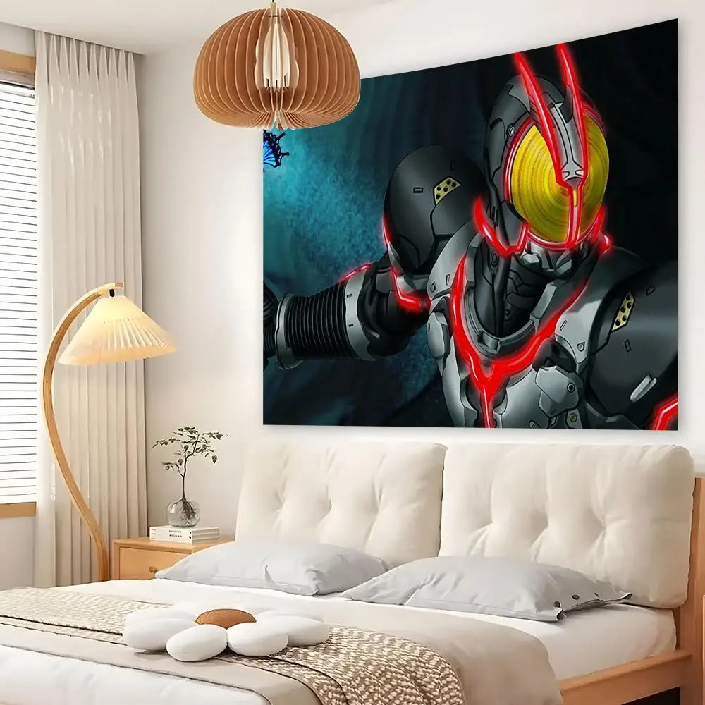 Cool K-Kamen Rider Tapestry Custom Living Bedroom Party Dormitory Interior Wall Bohemian Decoration Attached Clip