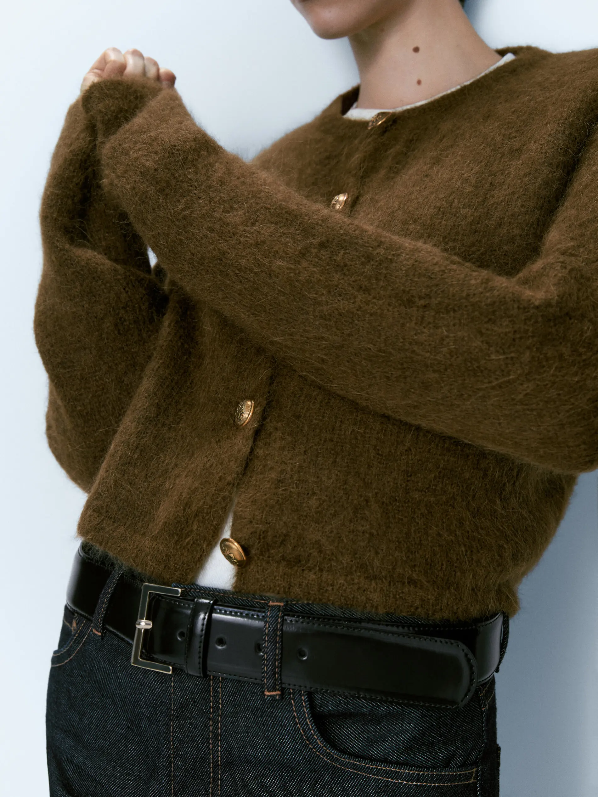 Ethéré MD 2025 massidutti automne nouveau style de dames décontracté tout ajustement tempérament doux cireux texture tricot pull cardigan