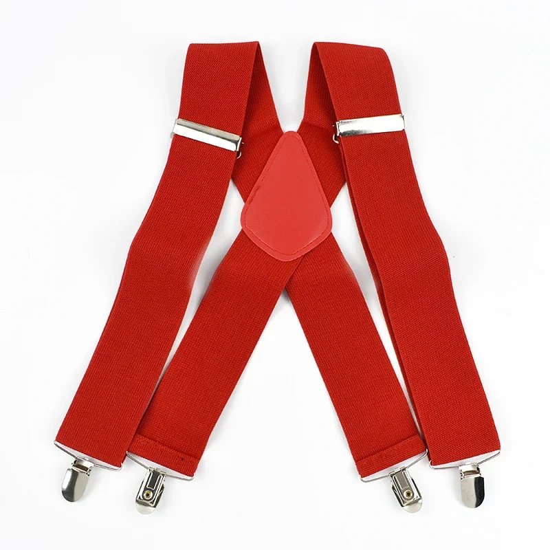 Men's Adjustable 5cm Wide Elastic Suspenders with Clips