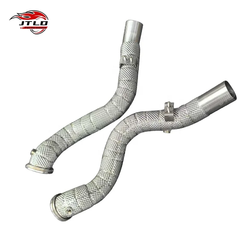 High Performance 304 Stainless Steel 1.5mm Thick Heat Shielding Straight Exhaust Downpipe For Maserati Quattroporte 1 Year