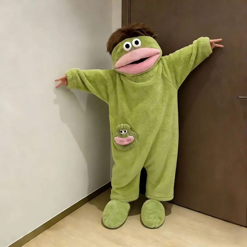 Halloween Funny Big Mouth Monster Onesie Pajamas For Child Kid Set Jumpsuit+Shoe+Comb 3pcs Kit Xmas Gift Cosplay Romper