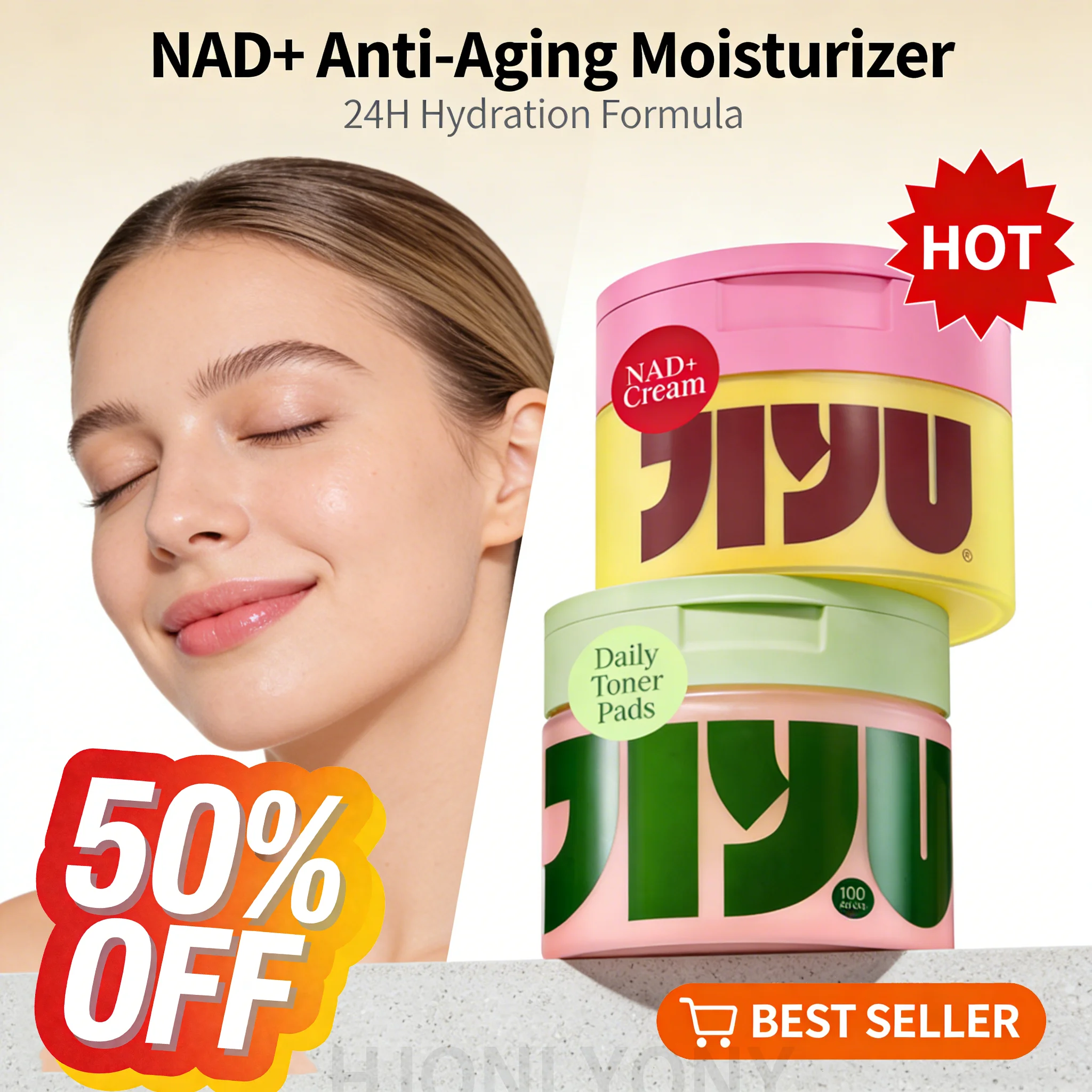 韓国製アンチエイジングNAD+フェイシャルクリーム 保湿・潤い・ハリ・若返り効果のある軽量スキンケア製品 1