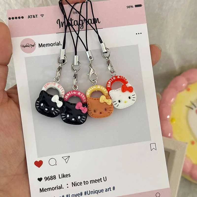 Cute Sanrio Hello Kitty Phone Chain Keychain Bag Pendant Backpack Decoration Gifts Phone Charm