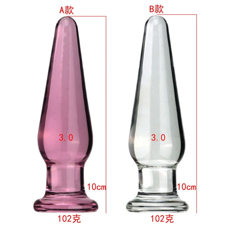 Sumbat Anal Kaca Transparan dengan Diameter 3Cm, Pemijat Stimulasi G-spot, Mainan Seks Dewasa 18+, Masturbator Pemijat Prostat