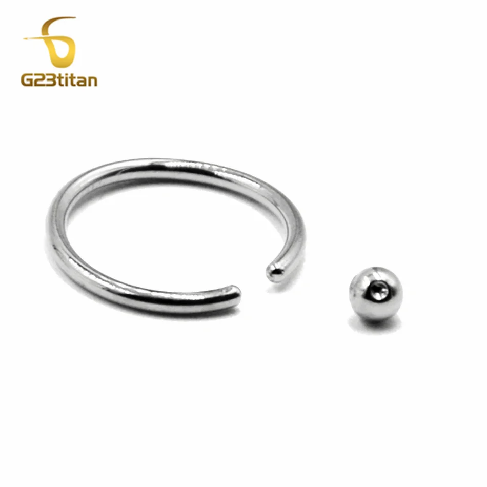 Titanium Body Jewelry 16G Captive Bead Ring Septum Nose Hoop Ring Ear Daith Rook Tragus Earring Nipple Piercing Clitoris Penis