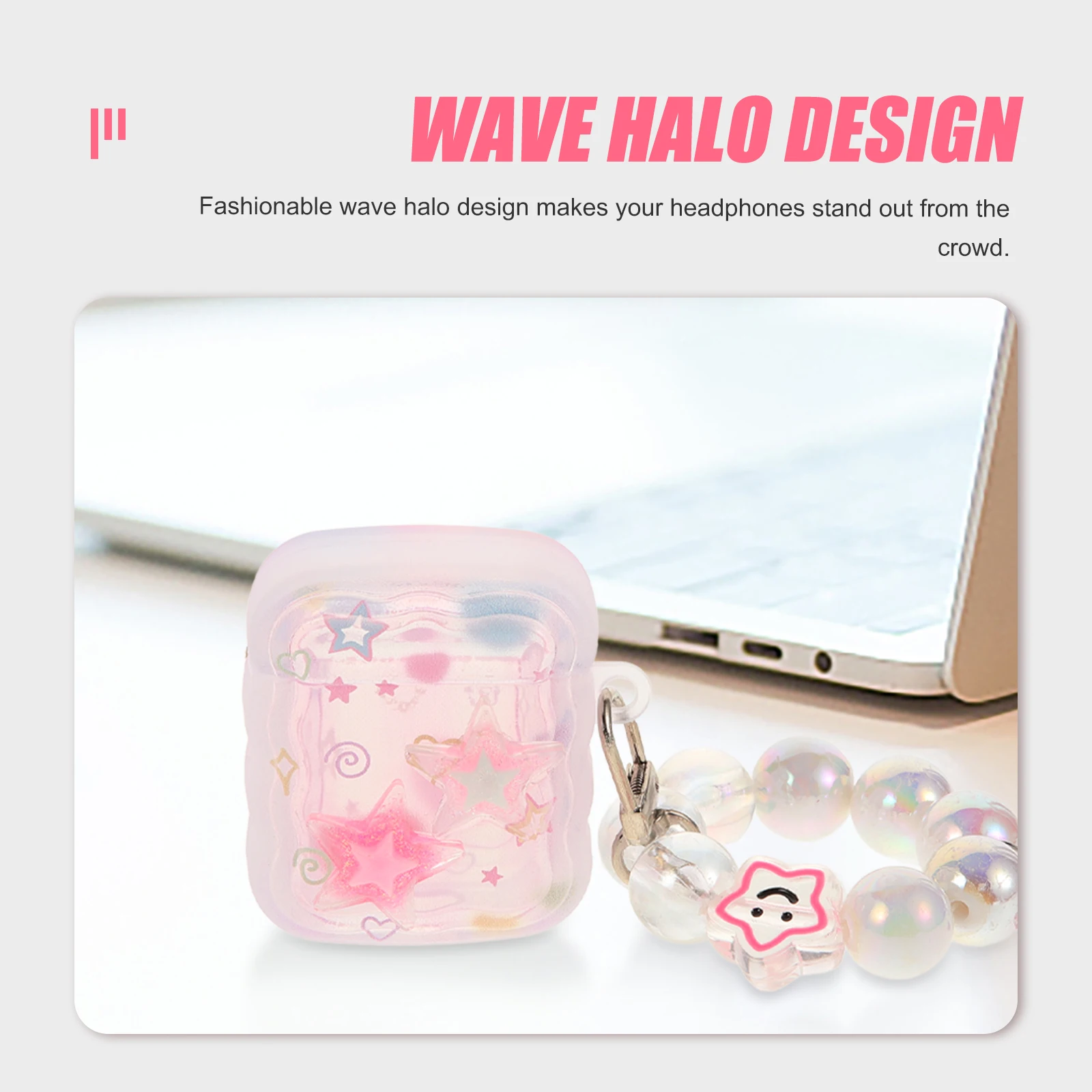 

Earbuds Case Protective Cover Beaded Keychain Earphone Holder Tpu Anti Drop Portable Travel Accessory For Wireless Earphones