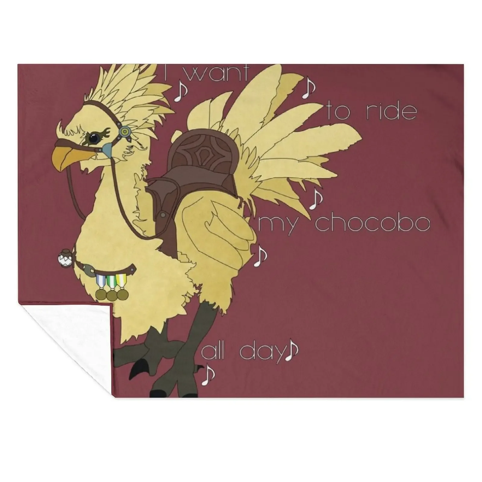 

Chocobo ride Throw Blanket manga Hairys Sofas Moving Blankets